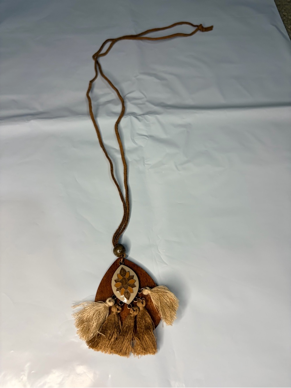 Boho Tassel Pendant Crossbody Accent in Brown